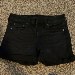 AE black jean shorts